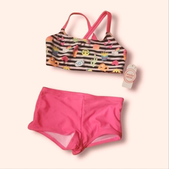 NWT Emoji Bikini Swimsuit by Wonder Nation - Picture 1 of 5